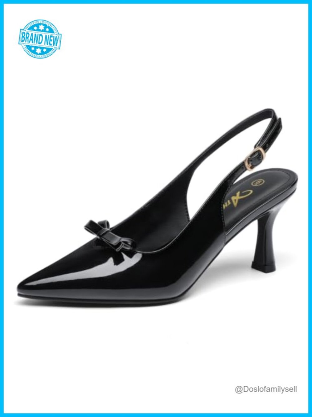 Athlefit Women's Pointed Toe Slingback Pumps with Bow